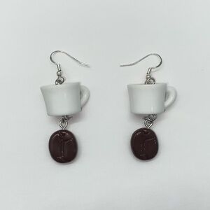 Coffee Cup and Bean Earrings ☕️